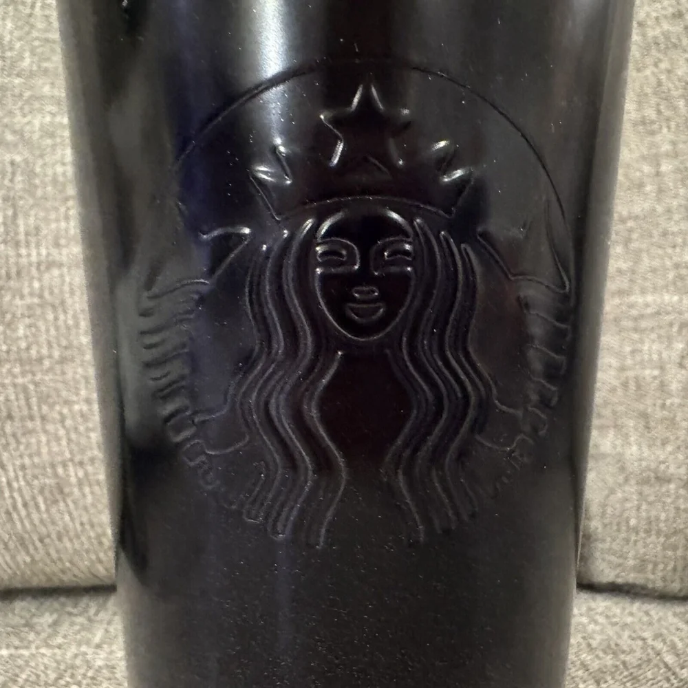 Disney World Starbucks 50th Anniversary Black Gold Metal Cold Tumbler No straw